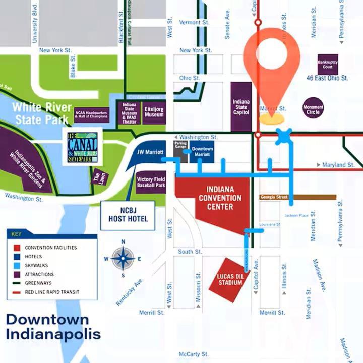 Free Parking! Downtown King Suite Lucas Oil- Conv Center Skywalk#1 إنديانابوليس المظهر الخارجي الصورة